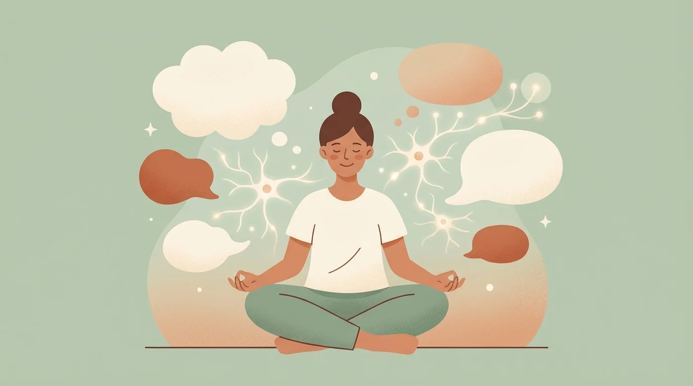 Peaceful illustration of mindfulness and self-discovery