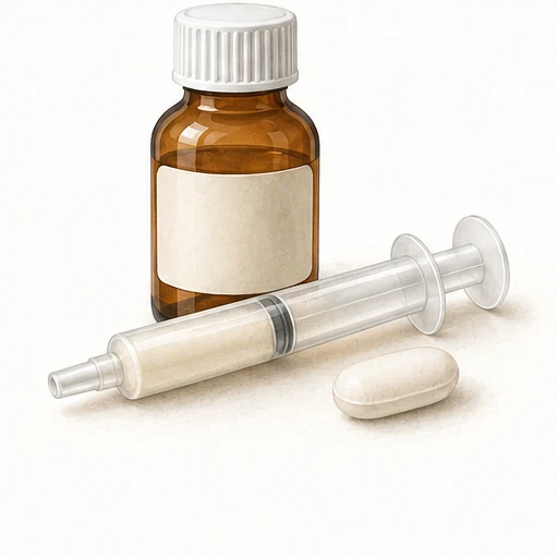 Illustrative oral suspension and tablet for Dyanavel XR; not a product identification image