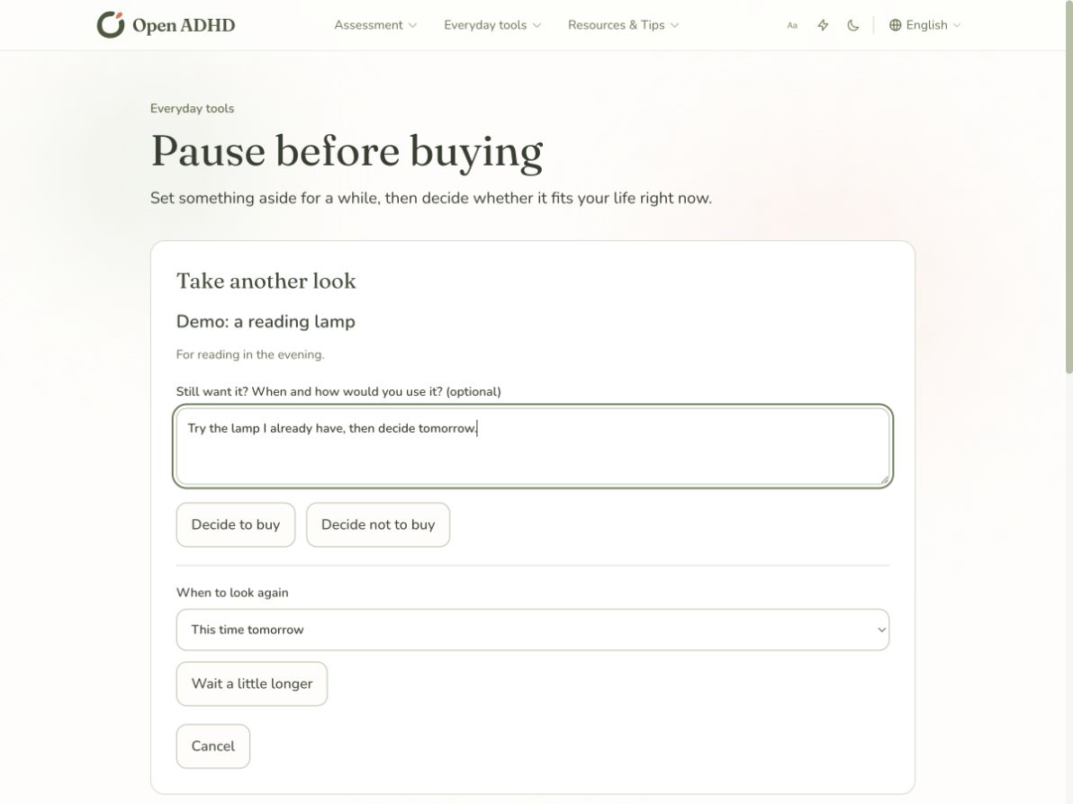 Pause before buying · Screenshots contain demonstration content, not real user records.